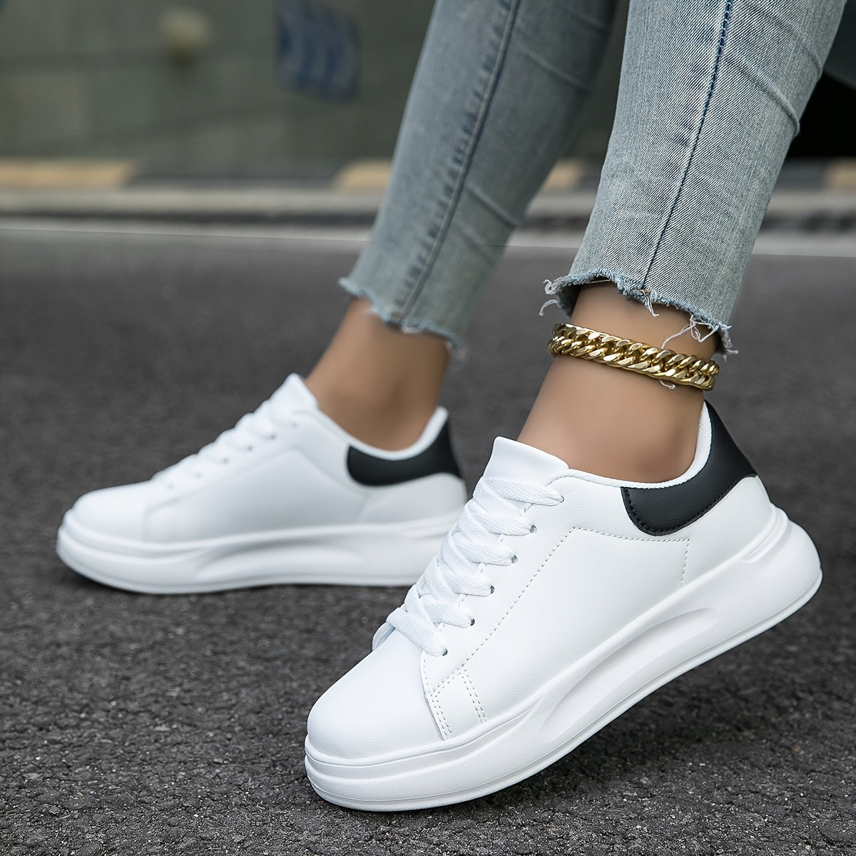 Women's Platform Trainers – Classic Court Design, Comfortable Everyday Shoes