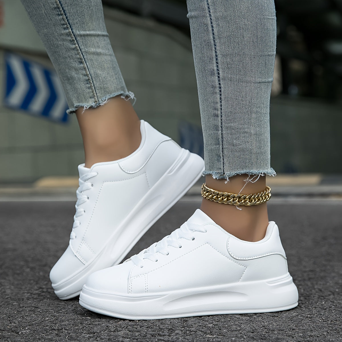 Women's Platform Trainers – Classic Court Design, Comfortable Everyday Shoes