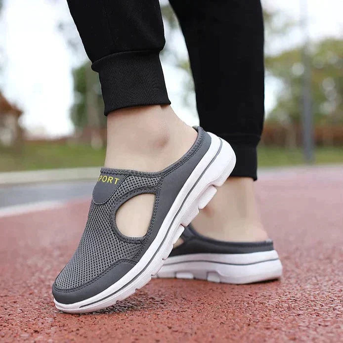 Unisex Mule Trainers – Breathable Mesh, Comfy Slip-On Walkers