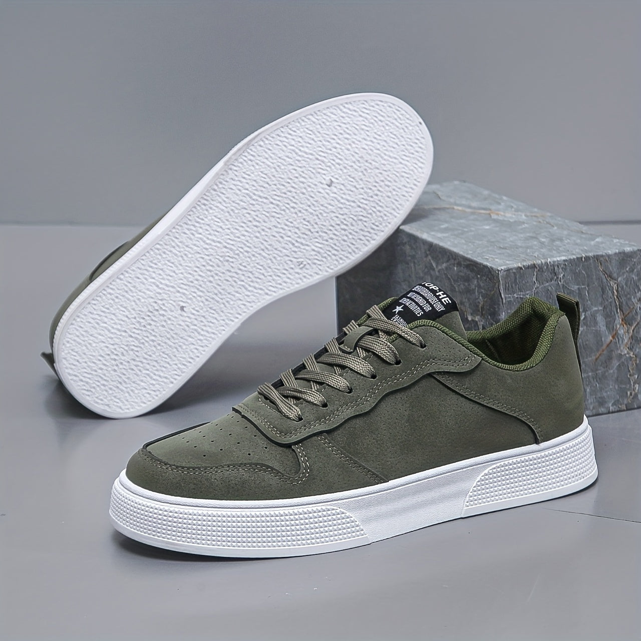 Men’s Trainers – Suede Panel Detail, Cushioned Sole Everyday Footwear