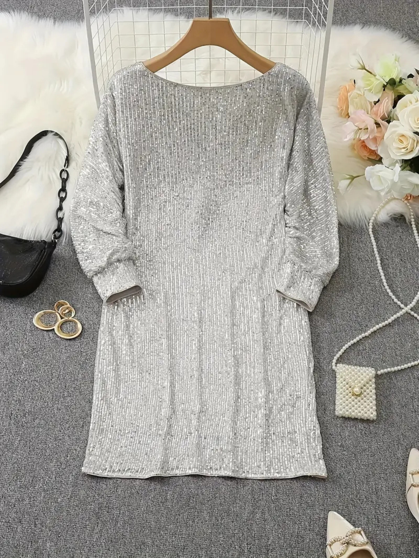 Women’s Sequin Mini Dress – All-Over Sparkle, Effortless Glam Party Look