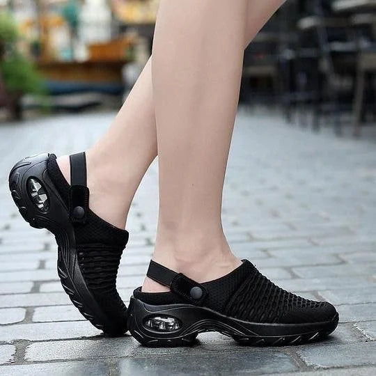 Women's Air Cushion Clogs – Breathable Mesh, Comfy Summer Walking Shoes