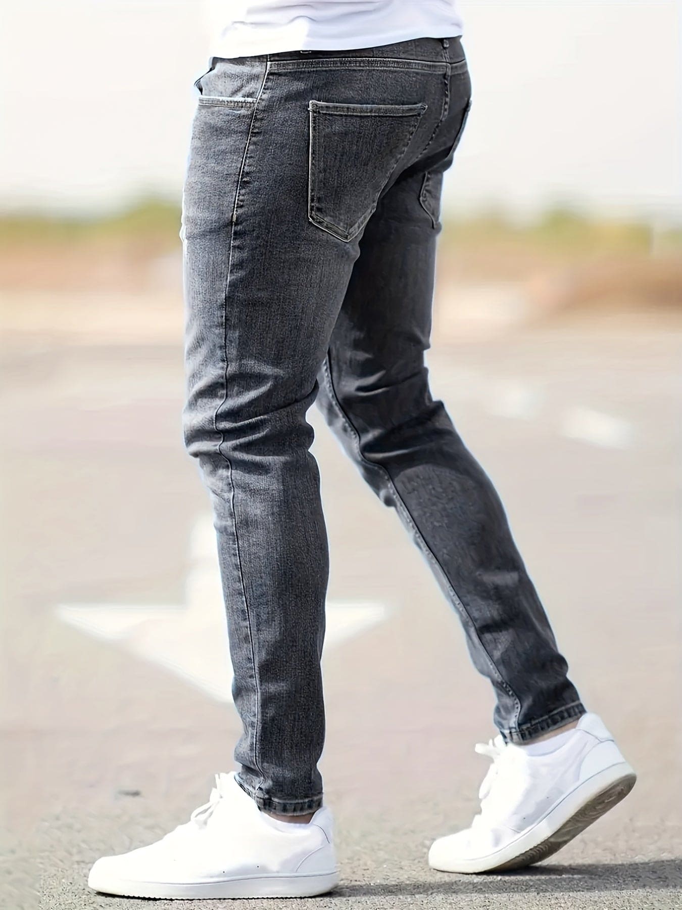 Men's Jeans – Ripped & Distressed, Stretch Skinny Fit Streetwear