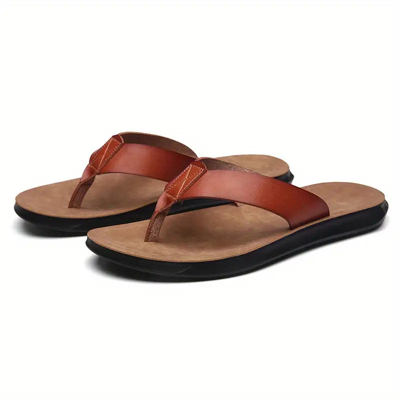 Men's Flip Flops – Wide Strap, Cushioned Summer Holiday Sandals