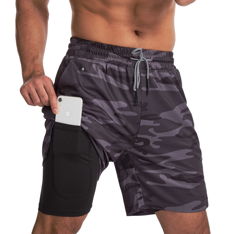 Men's 2-in-1 Shorts – Phone Pocket, Quick-Dry Running & Gym