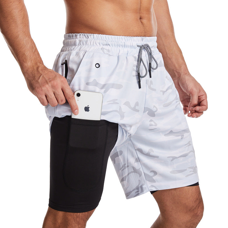 Men's 2-in-1 Shorts – Phone Pocket, Quick-Dry Running & Gym
