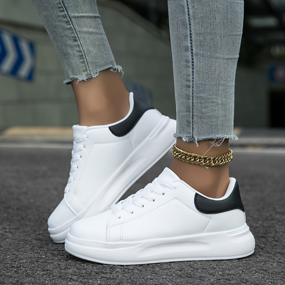 Women's Platform Trainers – Classic Court Design, Comfortable Everyday Shoes