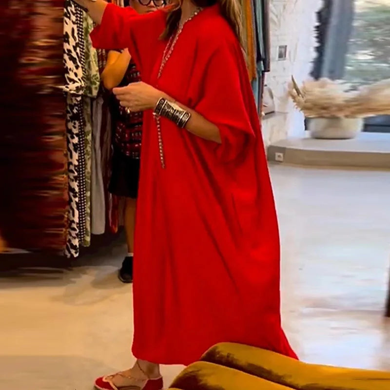 Women's Detailed Maxi Kaftan Dress – Modest & Elegant Statement Wear