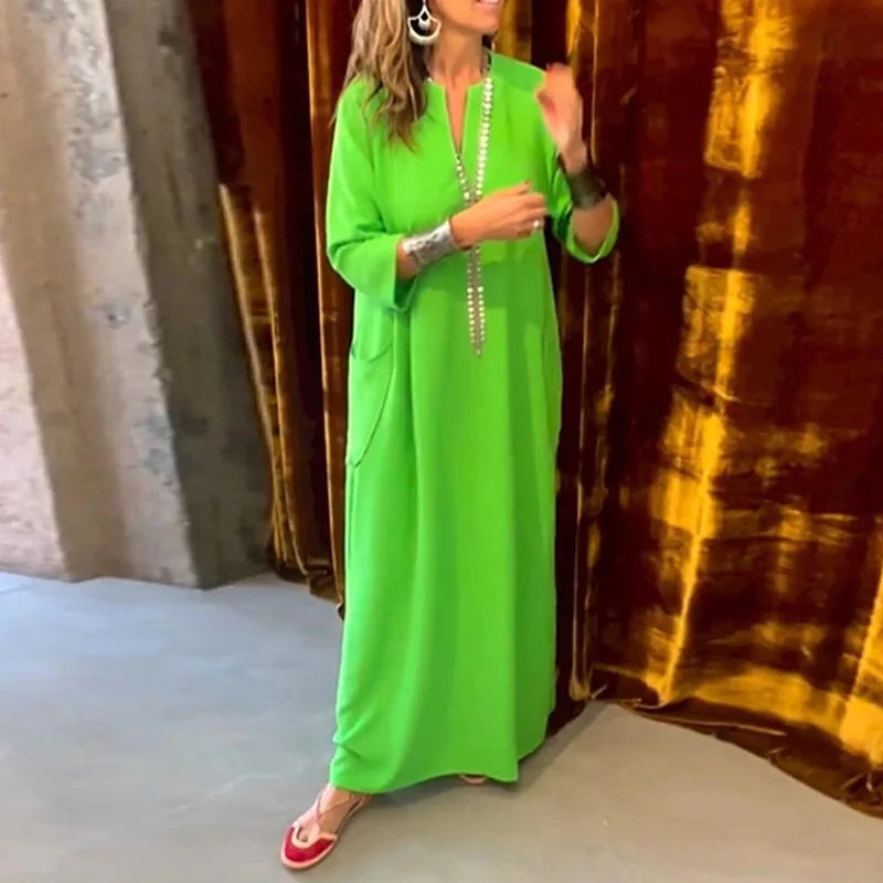 Women's Detailed Maxi Kaftan Dress – Modest & Elegant Statement Wear
