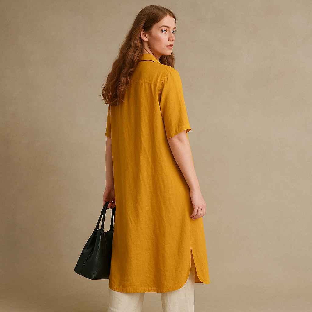 Jade Linen Shirt Dress – Relaxed Fit Summer Essential