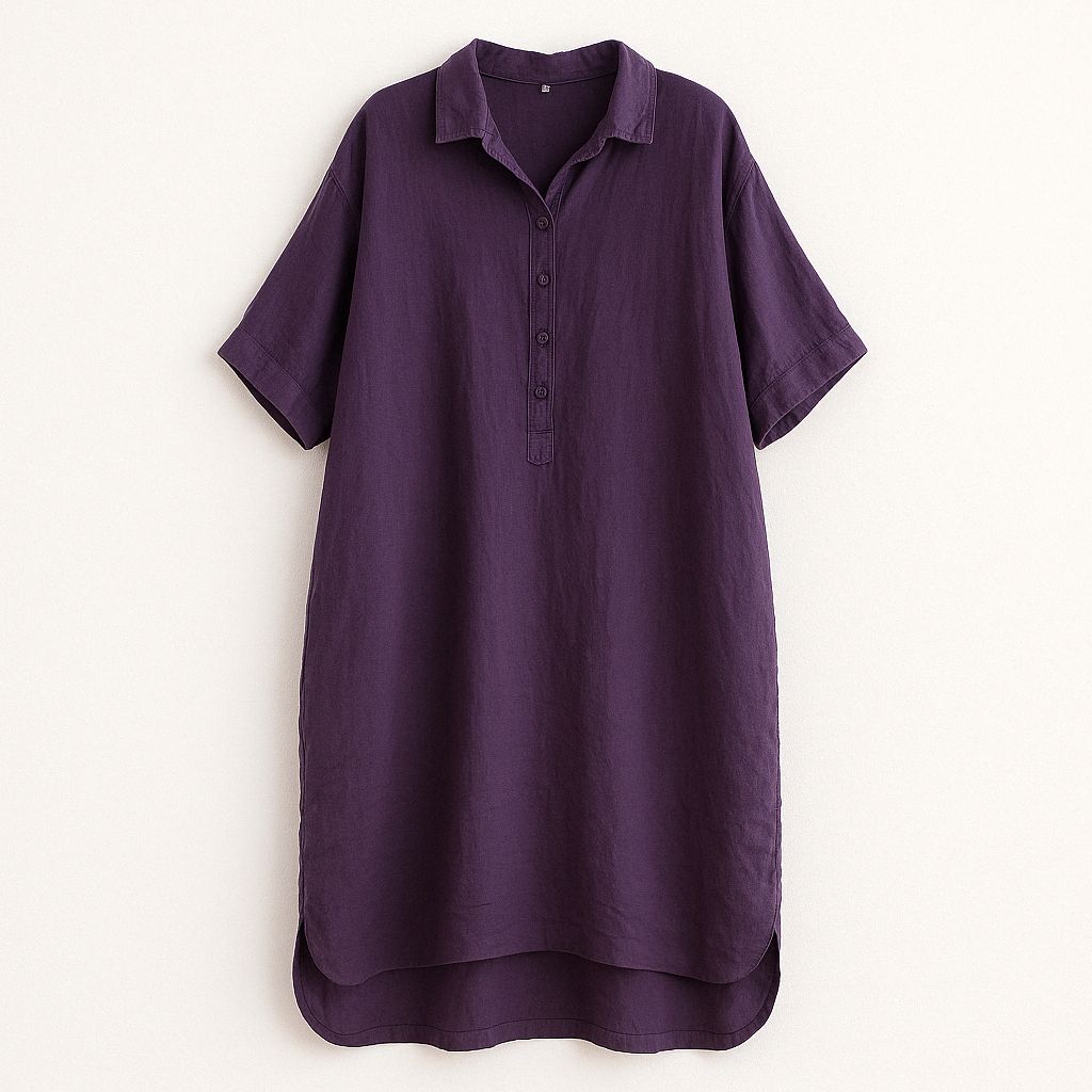 Jade Linen Shirt Dress – Relaxed Fit Summer Essential