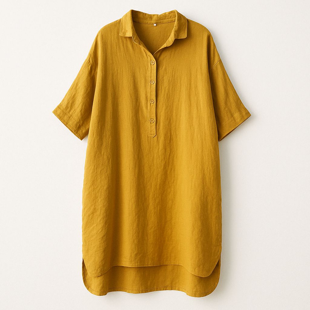 Jade Linen Shirt Dress – Relaxed Fit Summer Essential