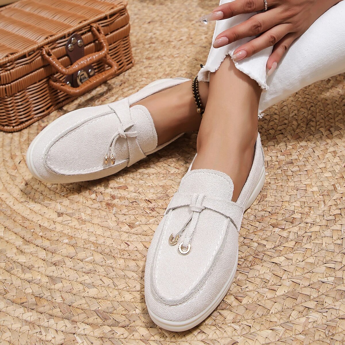 Ladies' Wedge Loafers – Hidden Heel Design, Comfortable Slip-On Casual Shoes
