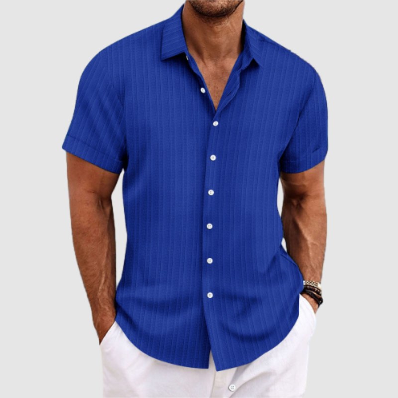 Men's Linen Shirt – Striped, Relaxed Fit Summer Holiday
