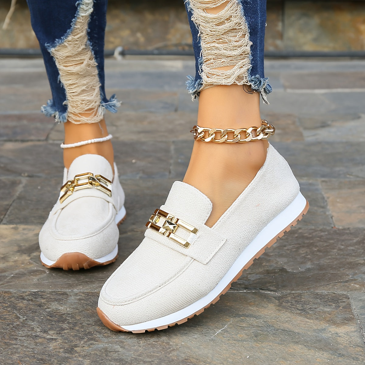 Women's Smart Trainers – Buckle Loafer, Comfy Work Pumps
