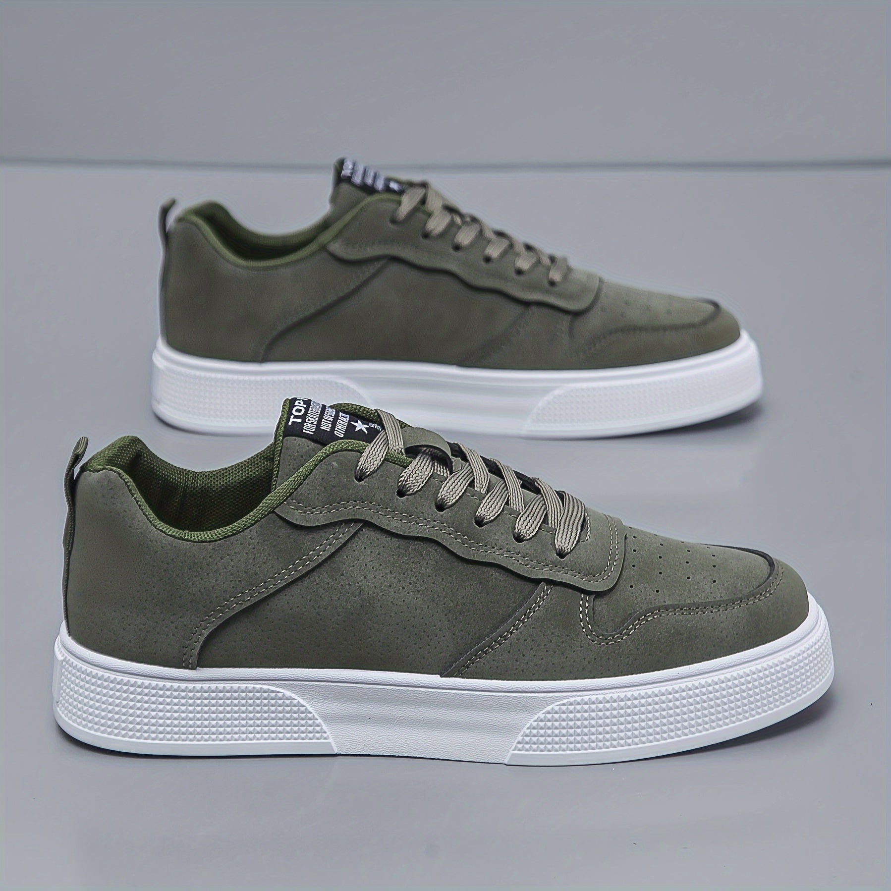 Men’s Trainers – Suede Panel Detail, Cushioned Sole Everyday Footwear