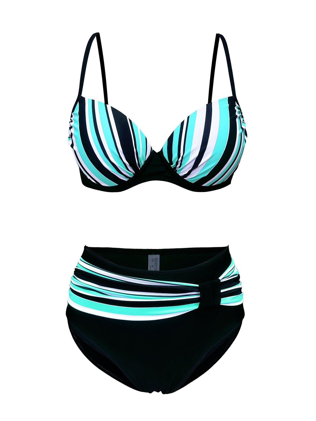 Striped Push-Up Bikini Set – High Waist Two-Piece Swimwear