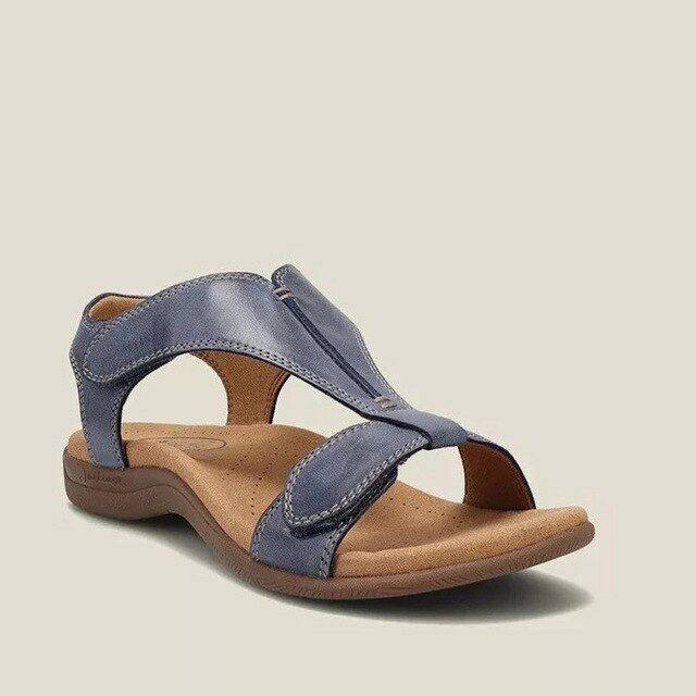 Women's Leather Sandals – Adjustable Straps, Cushioned Fit for Casual Days