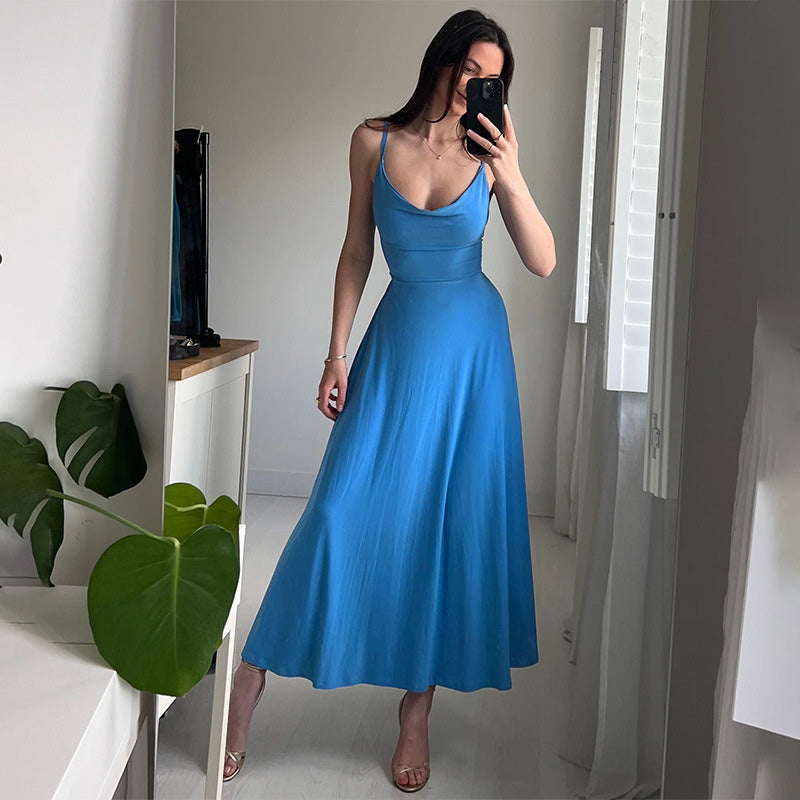 Cowl-Neck Maxi Dress - Sleeveless & Flowing Silhouette