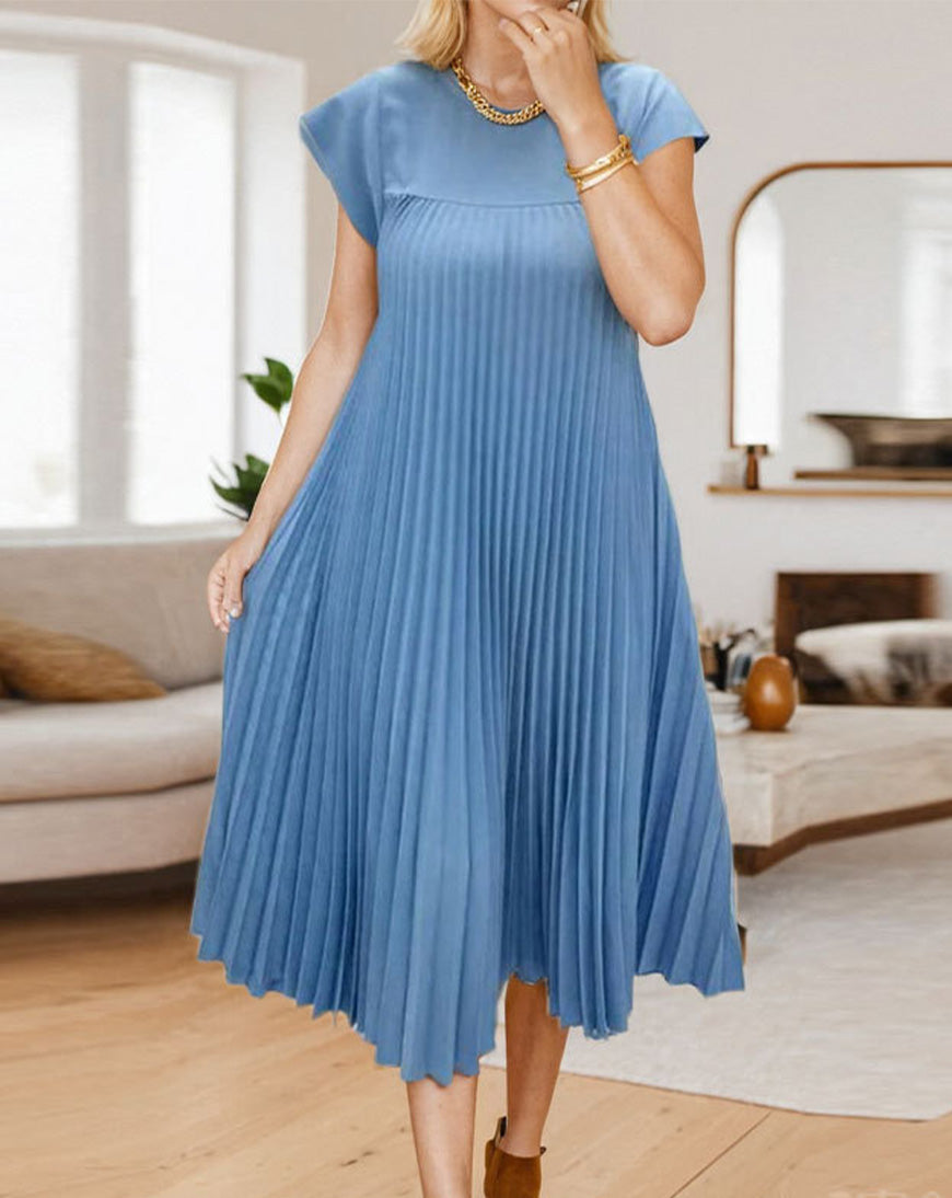 Sleeveless Pleated Midi Dress – Flowy, Lightweight & Effortlessly Elegant