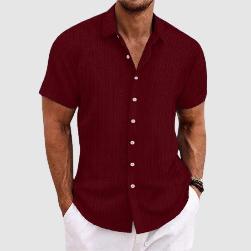 Men's Linen Shirt – Striped, Relaxed Fit Summer Holiday