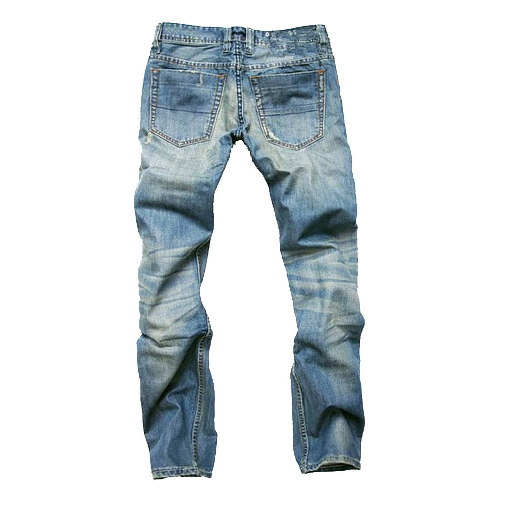 Men's Jeans – Button Fly Detail, Straight Fit Casual Denim