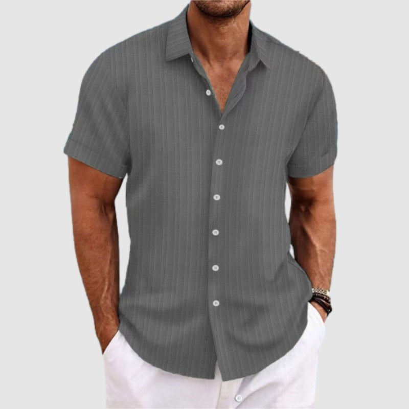 Men's Linen Shirt – Striped, Relaxed Fit Summer Holiday