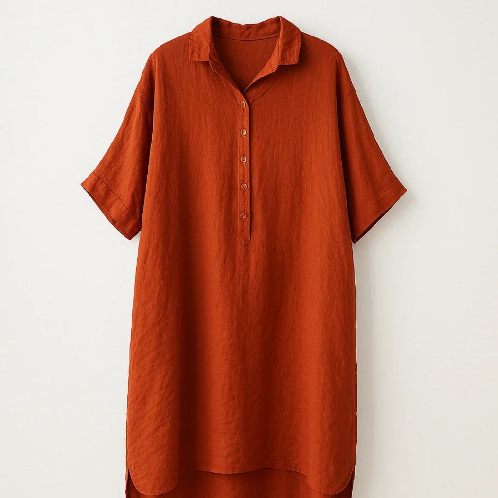 Jade Linen Shirt Dress – Relaxed Fit Summer Essential