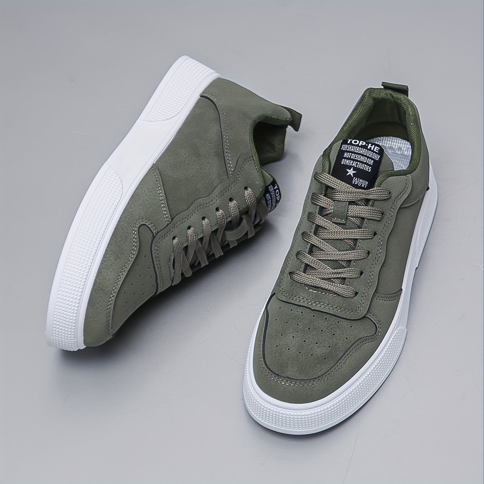 Men’s Trainers – Suede Panel Detail, Cushioned Sole Everyday Footwear
