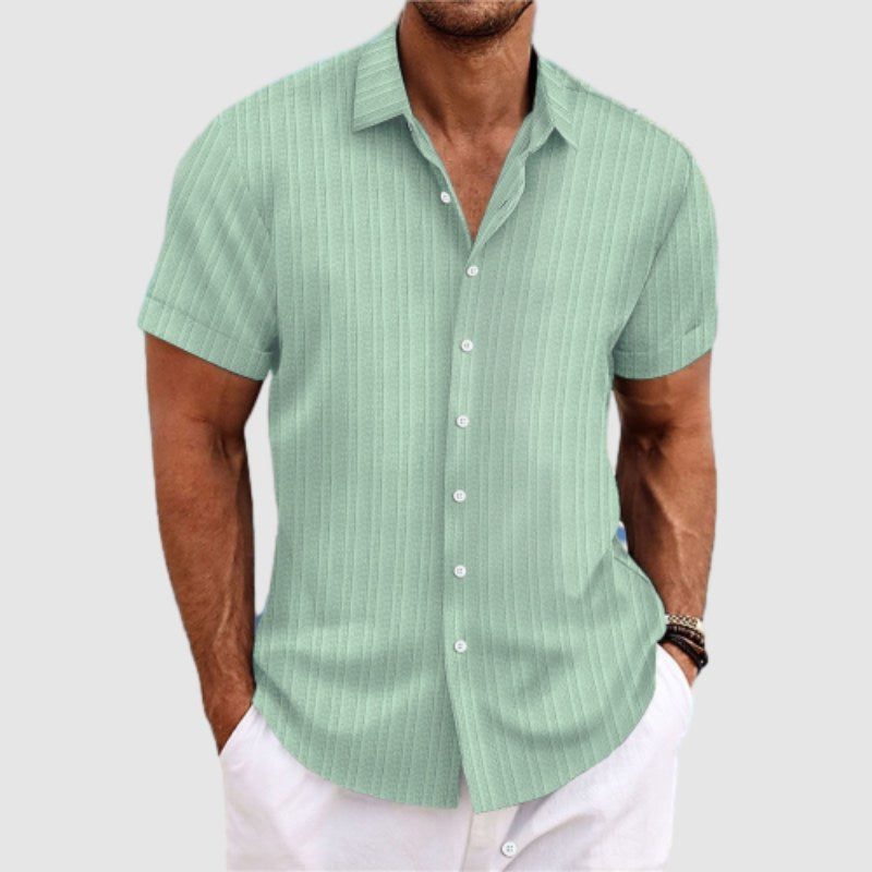 Men's Linen Shirt – Striped, Relaxed Fit Summer Holiday