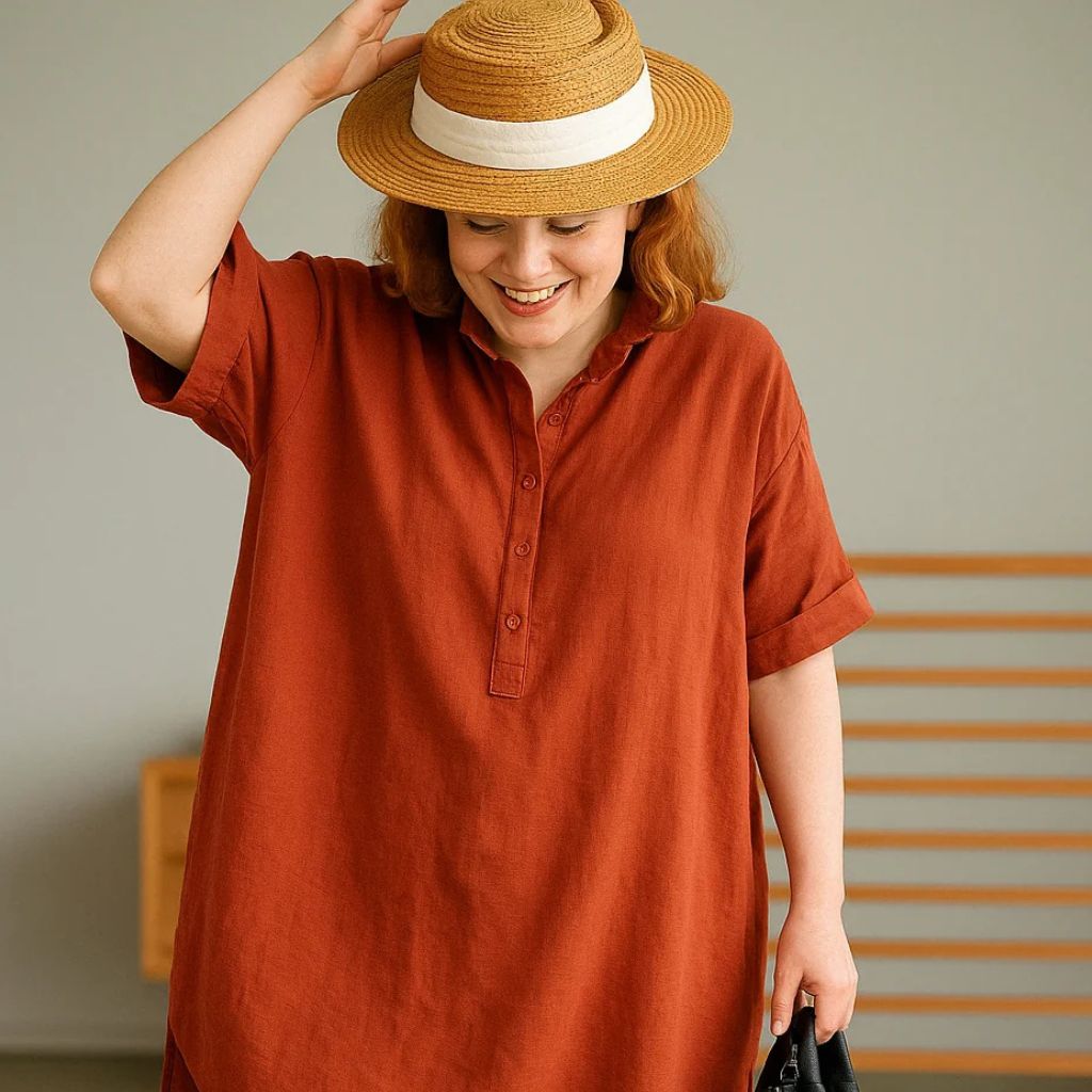 Jade Linen Shirt Dress – Relaxed Fit Summer Essential