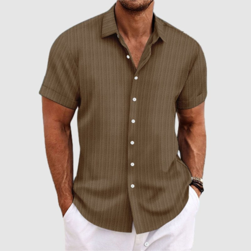 Men's Linen Shirt – Striped, Relaxed Fit Summer Holiday