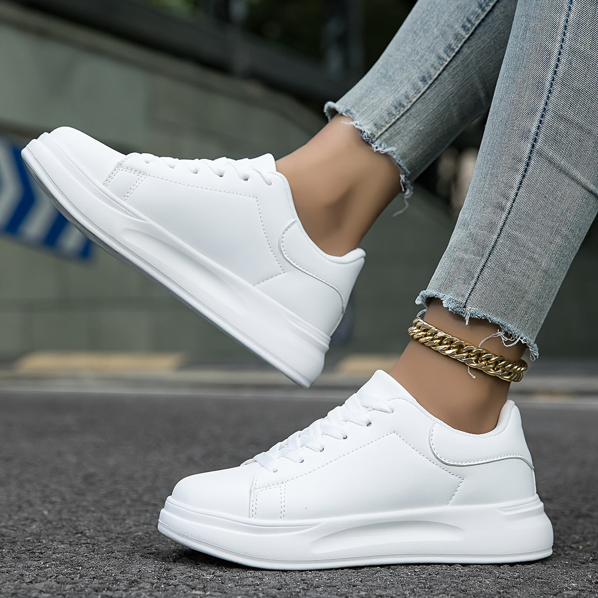Women's Platform Trainers – Classic Court Design, Comfortable Everyday Shoes