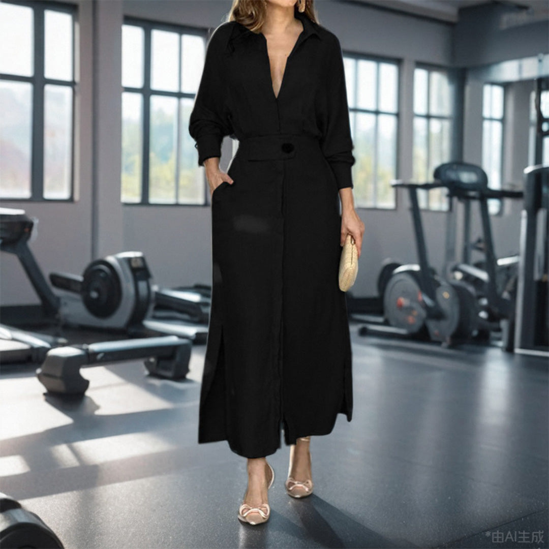 Belted Long Sleeve Button-Front Shirt Dress – Effortless Everyday Style