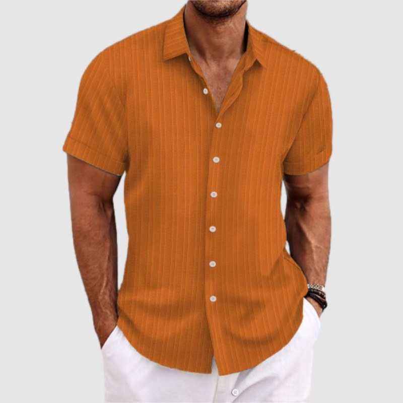 Men's Linen Shirt – Striped, Relaxed Fit Summer Holiday