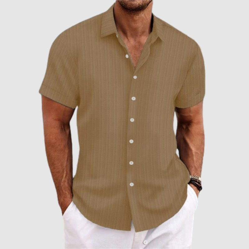 Men's Linen Shirt – Striped, Relaxed Fit Summer Holiday