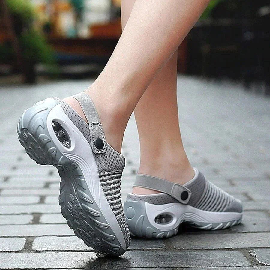 Women's Air Cushion Clogs – Breathable Mesh, Comfy Summer Walking Shoes