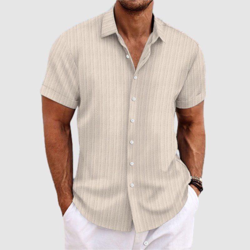 Men's Linen Shirt – Striped, Relaxed Fit Summer Holiday