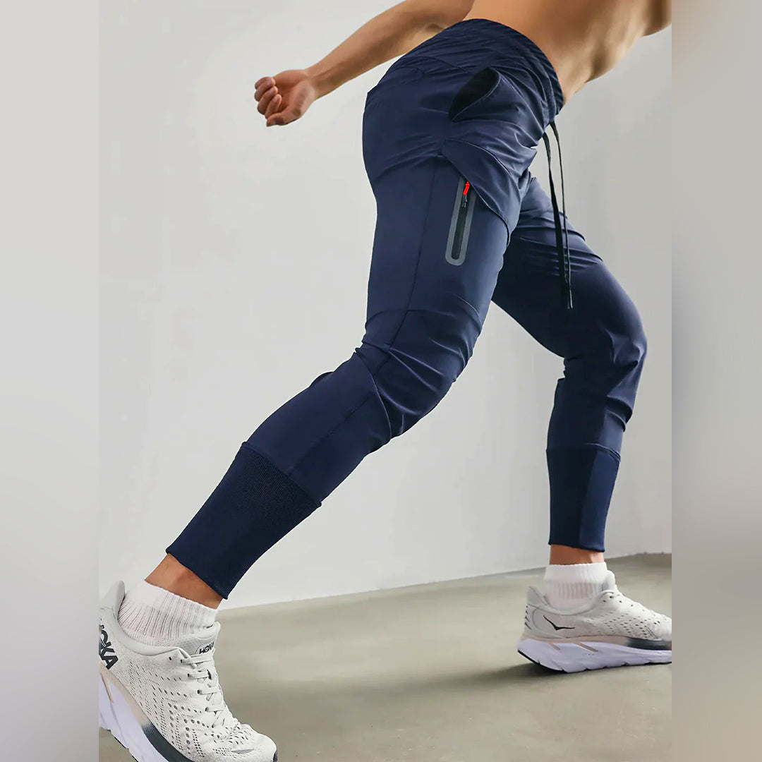 Men's Tech Trousers – Zipped Pocket, Tapered Fit Athleisure Wear