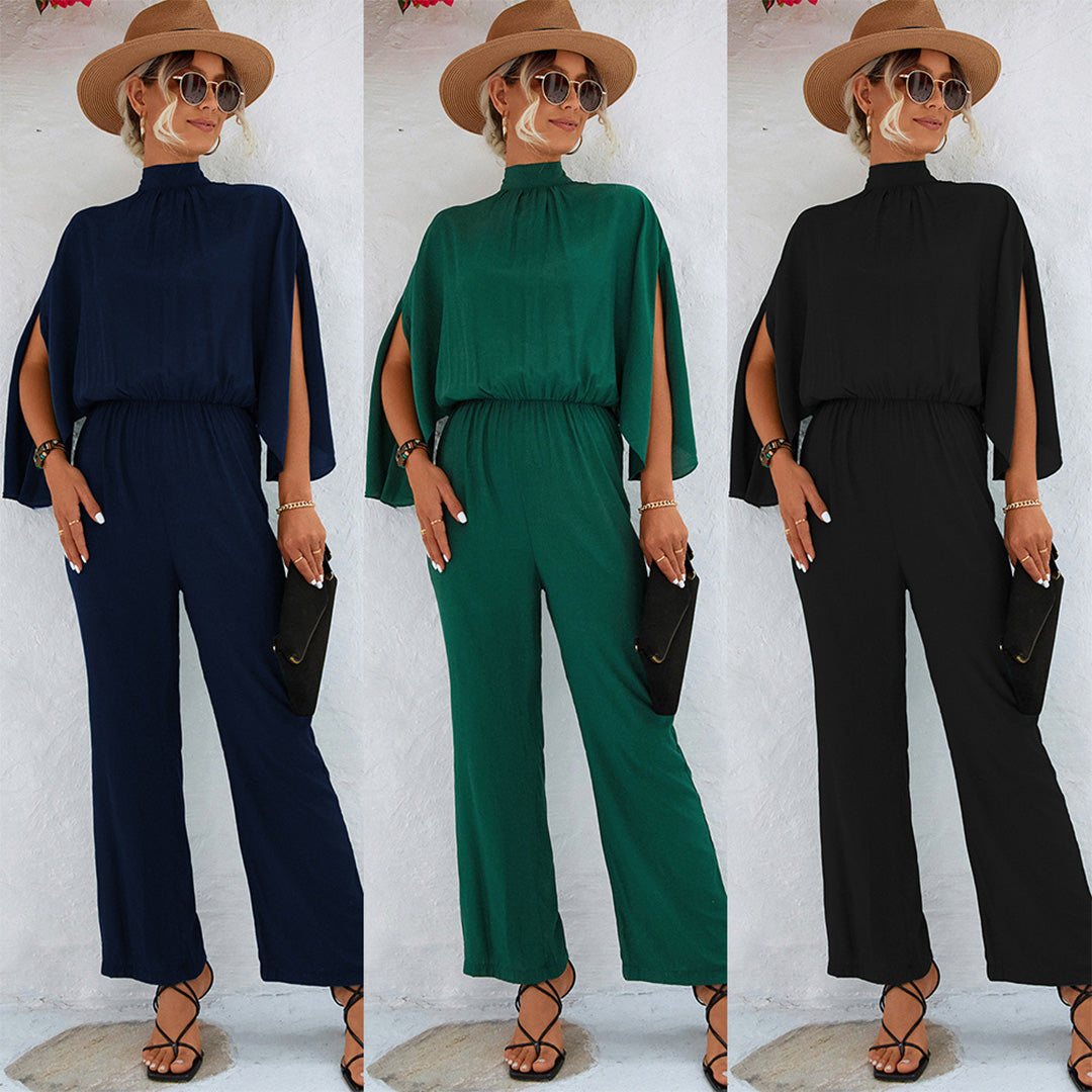 Women's Jumpsuit – Split Sleeve, Wide Leg Occasion Wear