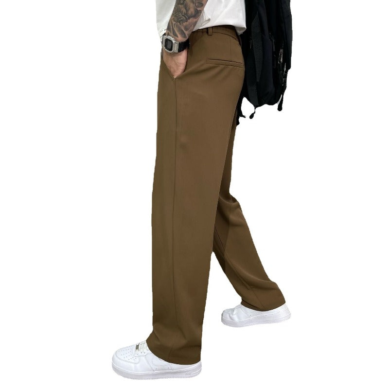 Men's Wide-Leg Trousers – Pleated Design, Relaxed Fit Smart Casual