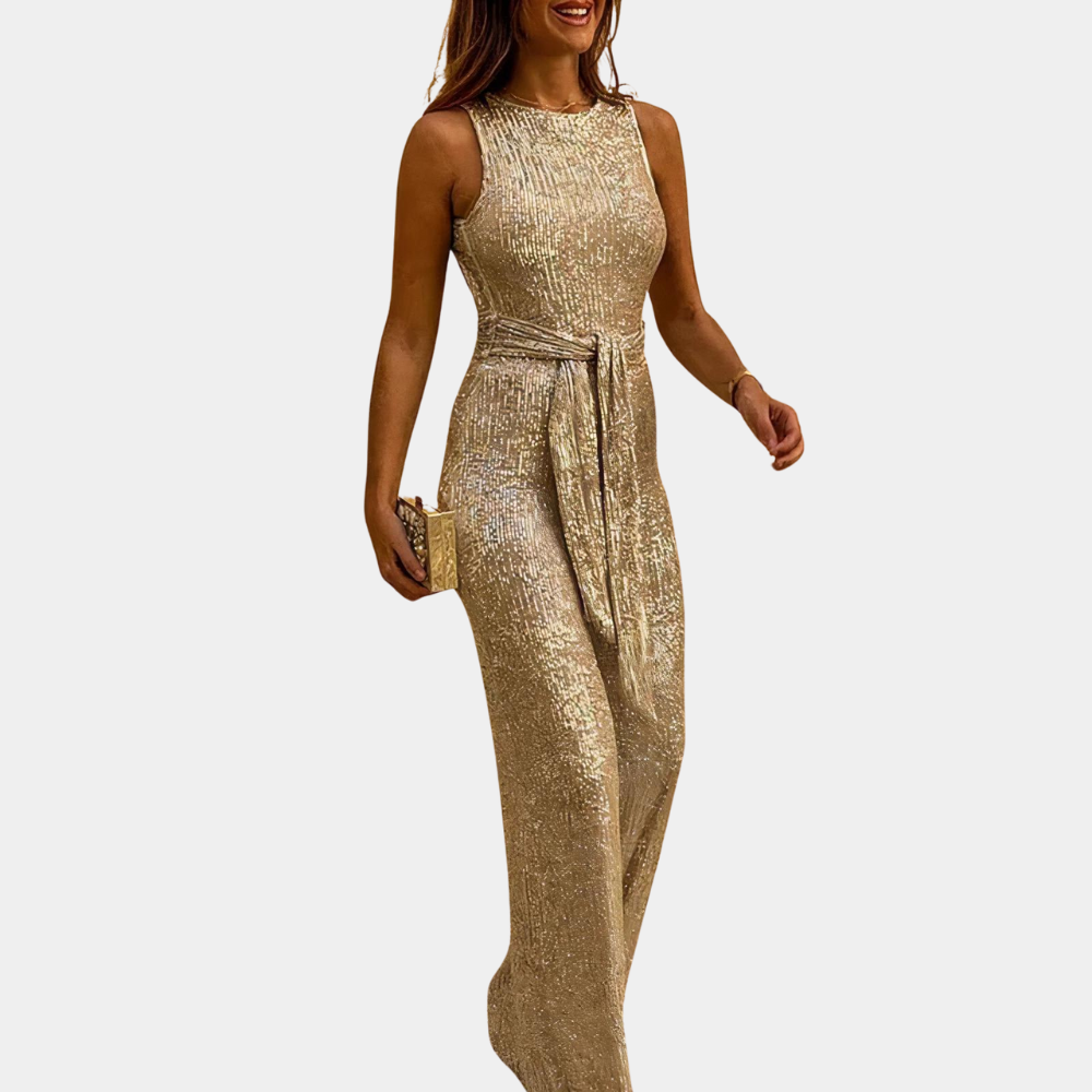 Women's Jumpsuit – Sequin Backless, Elegant Party Wear