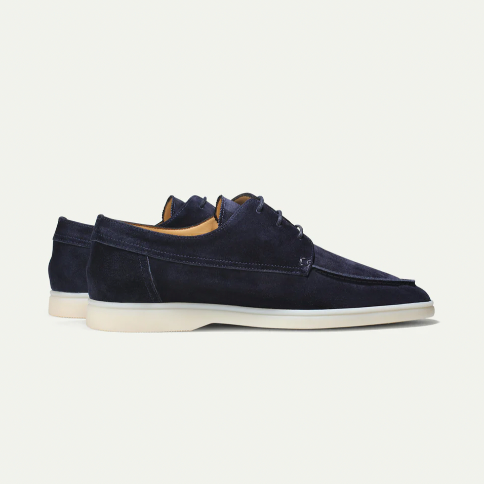 Men's Deck Shoes – Suede Moc-Toe, Comfortable Smart Casual