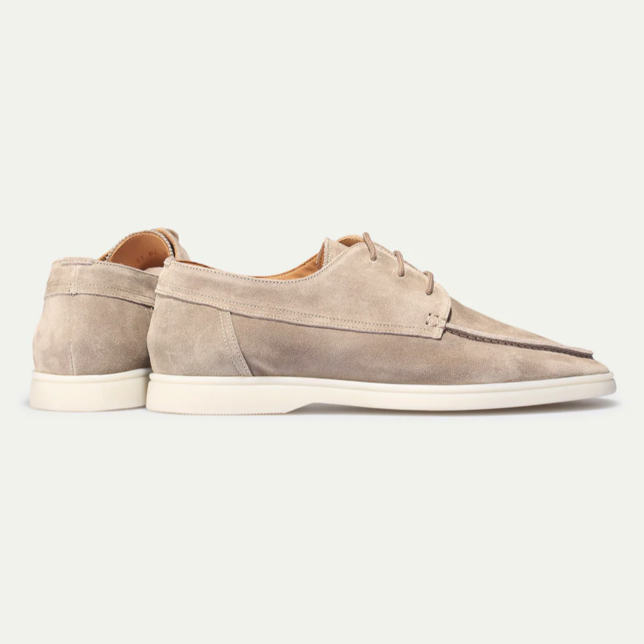 Men's Deck Shoes – Suede Moc-Toe, Comfortable Smart Casual