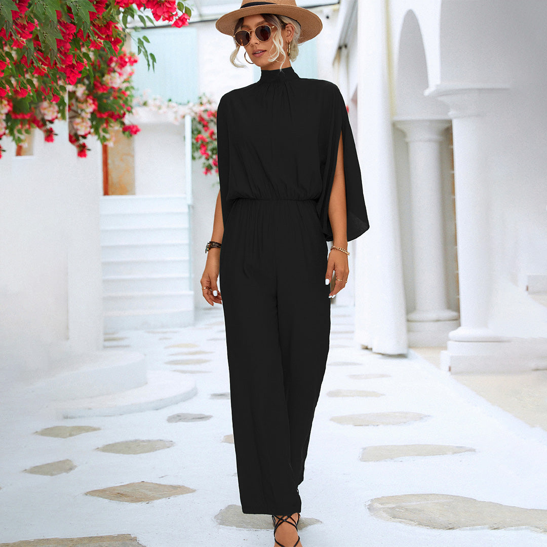 Women's Jumpsuit – Split Sleeve, Wide Leg Occasion Wear