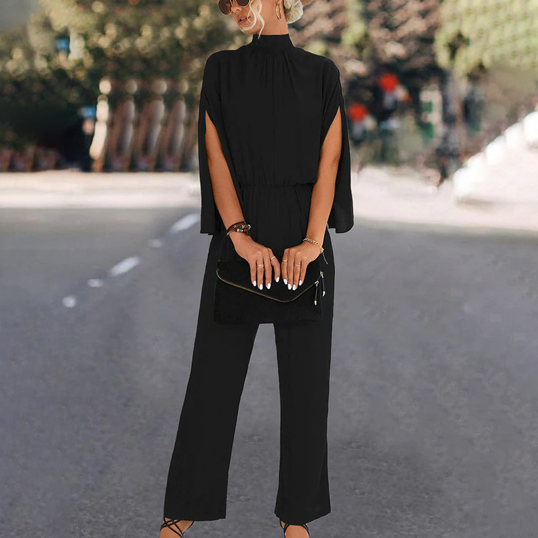 Women's Jumpsuit – Split Sleeve, Wide Leg Occasion Wear