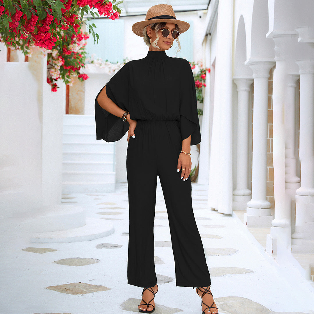 Women's Jumpsuit – Split Sleeve, Wide Leg Occasion Wear