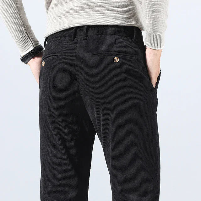 Men's Corduroy Trousers – Thermal Lined, Straight Fit Smart Casual Wear
