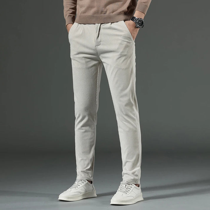 Men's Corduroy Trousers – Thermal Lined, Straight Fit Smart Casual Wear