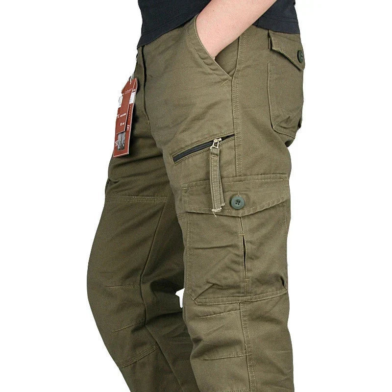 Men's Cargo Trousers – Multi-Pocket Utility, Regular Fit Casual Workwear